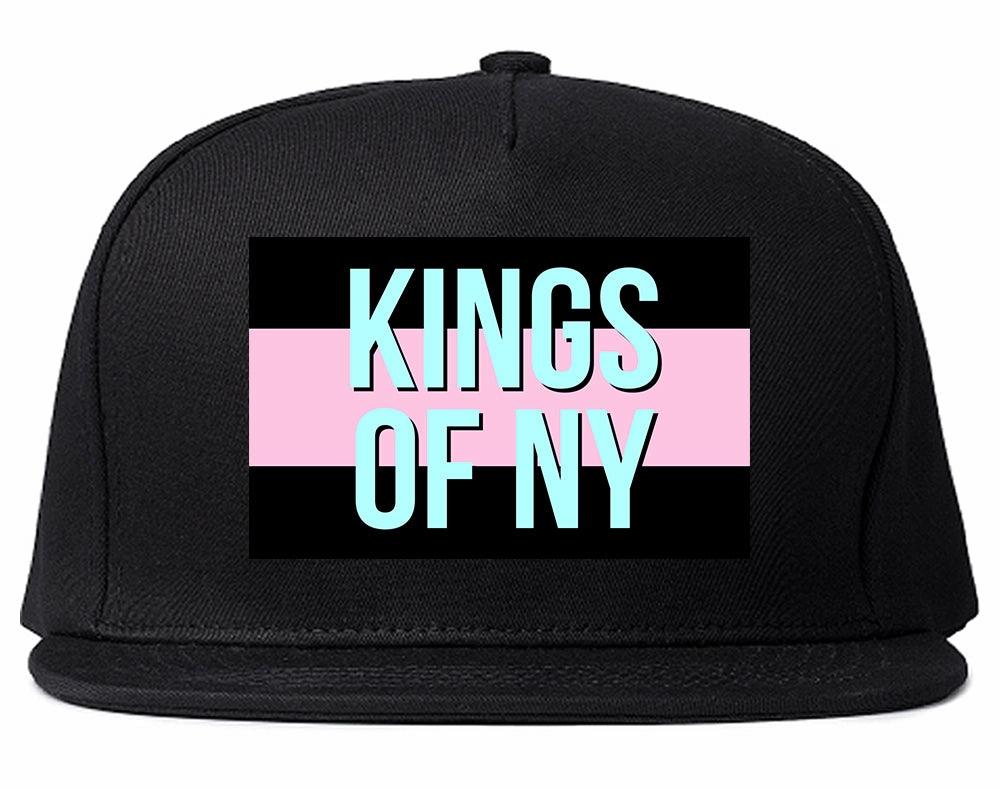 Pink And Blue Flag Logo Mens Snapback Hat