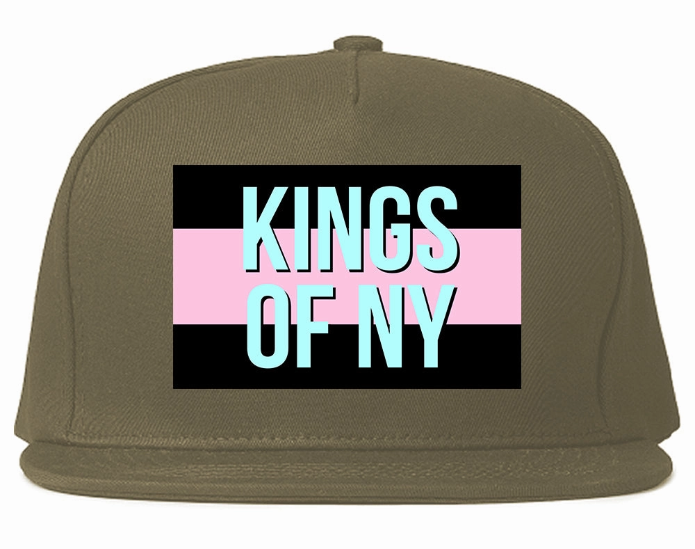 Pink And Blue Flag Logo Mens Snapback Hat