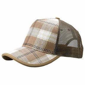 Plaid Straw Trucker Hat W/Mesh Back casual-trucker-hat