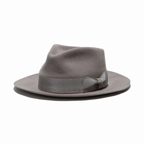 POLKAP RABBIT FUR FELT HAT - L.Grey spring-straw-hat