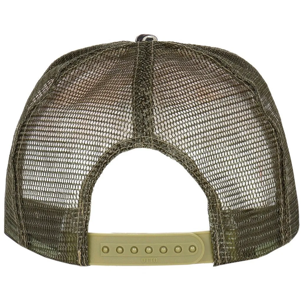 Polyester Foam Front Camouflage Flat Visor High Crown Golf Style Mesh Back Cap