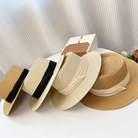 Popular Foldable Straw Hat British-Style Wide Brim Sun Hat spring-straw-hat