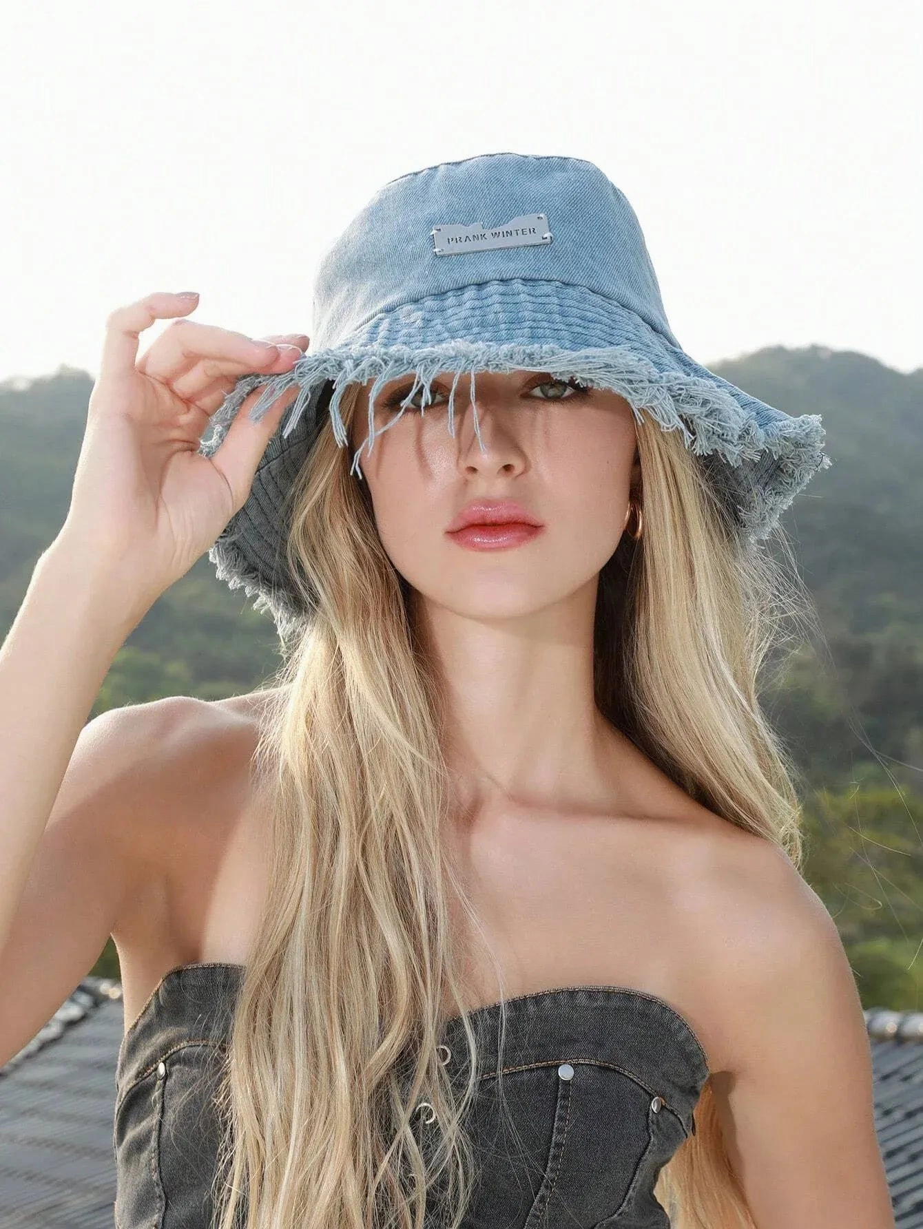 Prank Winter Denim Bucket Hat