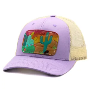 Prickly Pear Saguaro Sunset Leather Patch Cap casual-baseball-cap