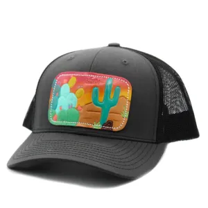 Prickly Pear Suguaro Leather Patch Cap casual-baseball-cap
