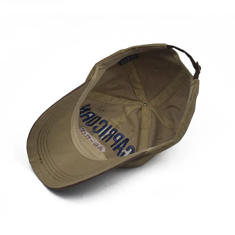 PU Patchwork Vintage Cotton Washed Baseball Cap