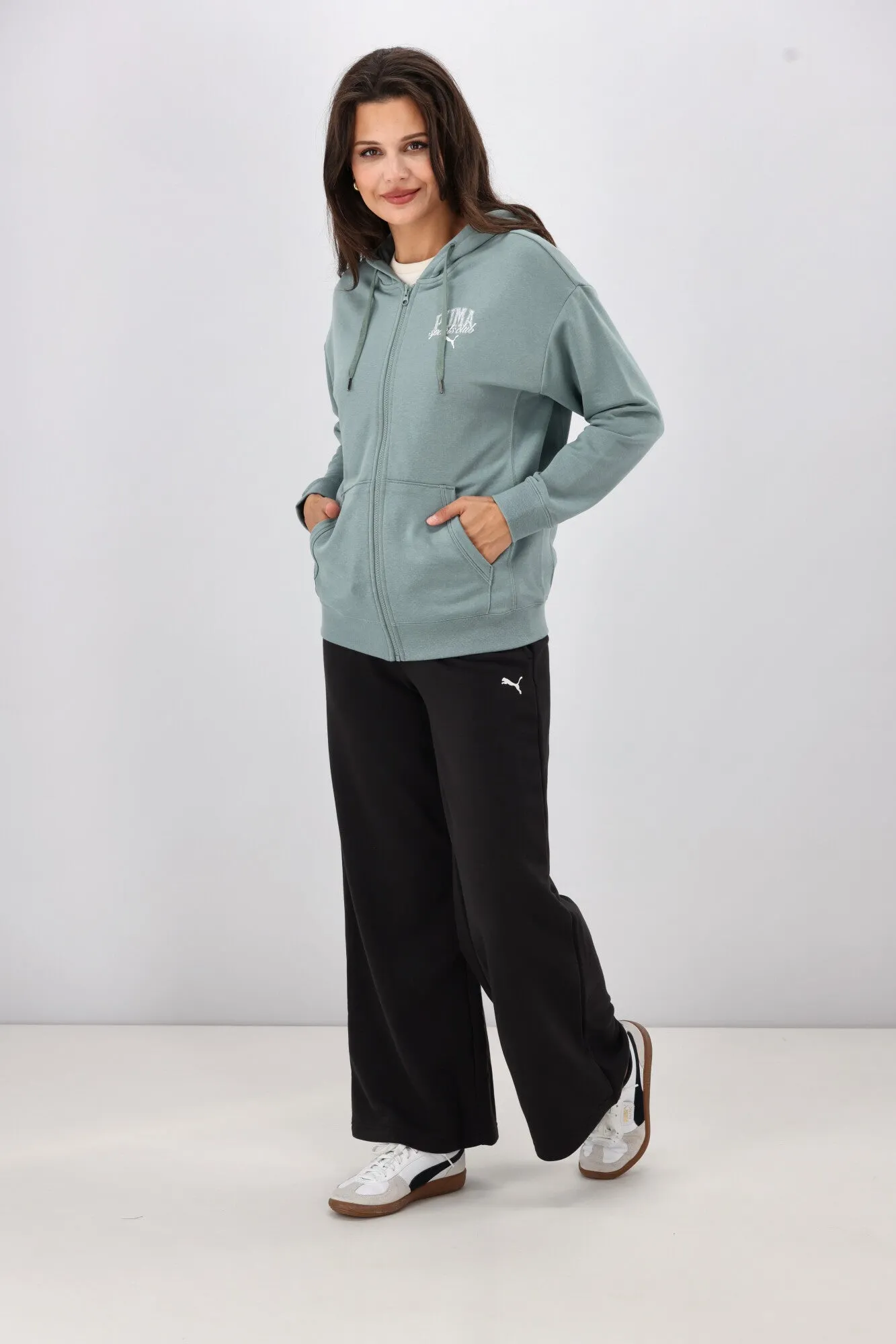 Puma CLASS Full-Zip Kapuzenpullover TR Grün Mond