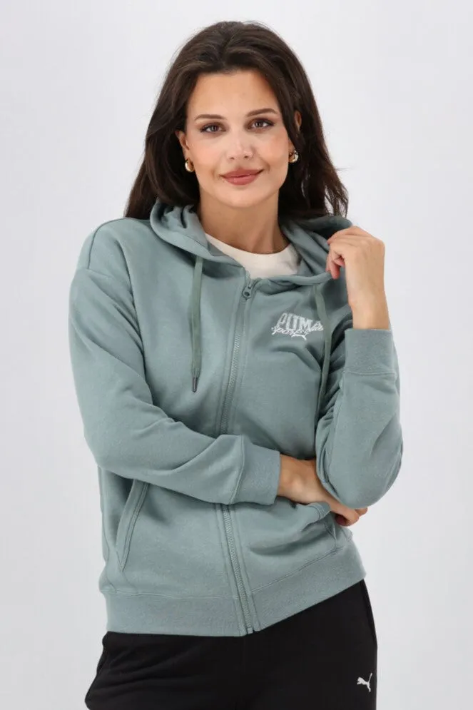 Puma CLASS Full-Zip Kapuzenpullover TR Grün Mond