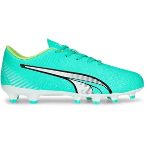 Puma Junior Ultra Play FG Schuhe für festen Untergrund - Pfefferminz-weiß-schnelles Gelb