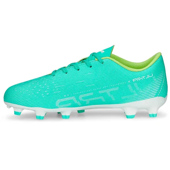 Puma Junior Ultra Play FG Schuhe für festen Untergrund - Pfefferminz-weiß-schnelles Gelb