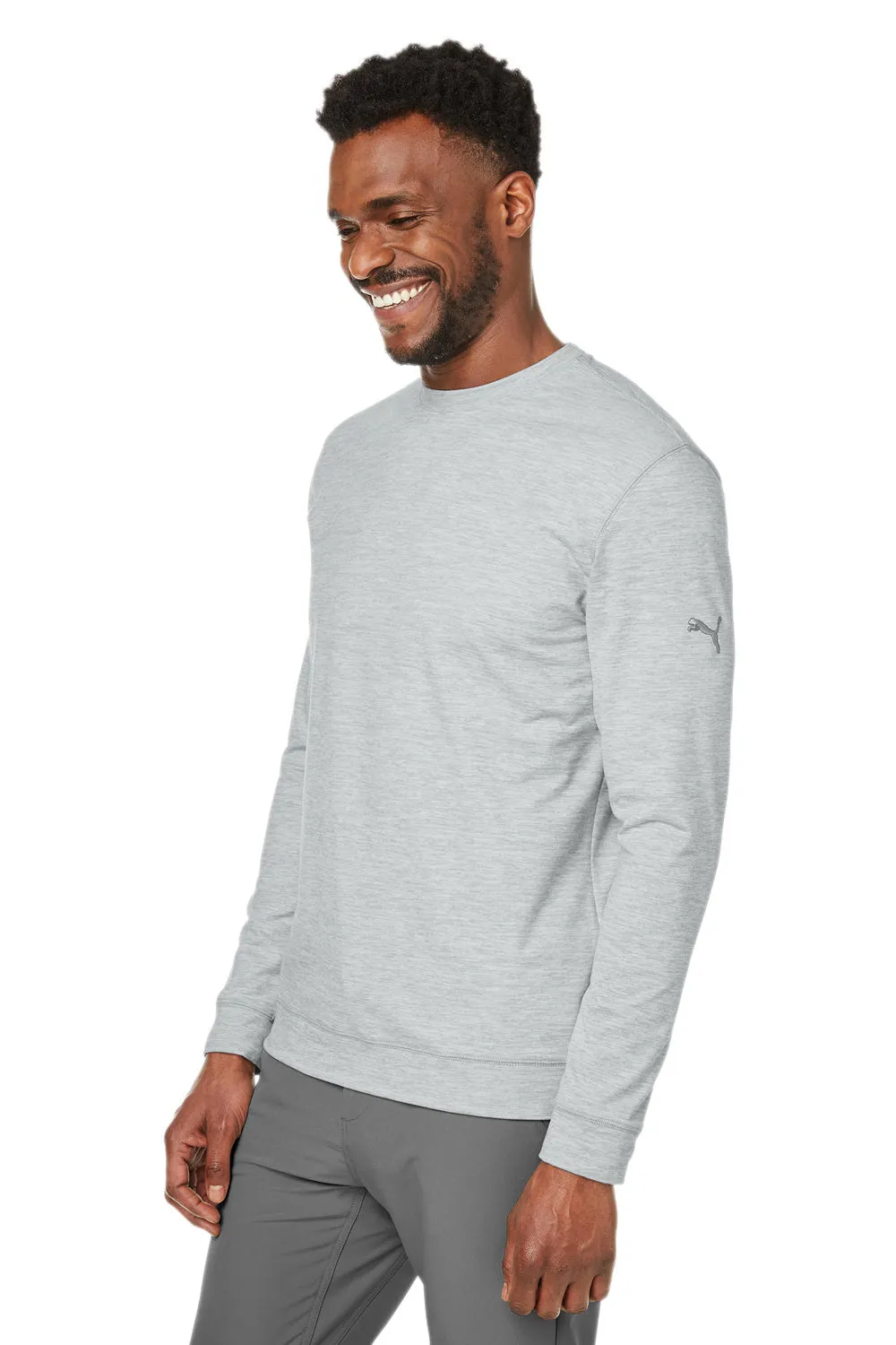 Puma Herren Cloudspun Feuchtigkeitstransportierendes Rundhals-Sweatshirt - High Rise Grau