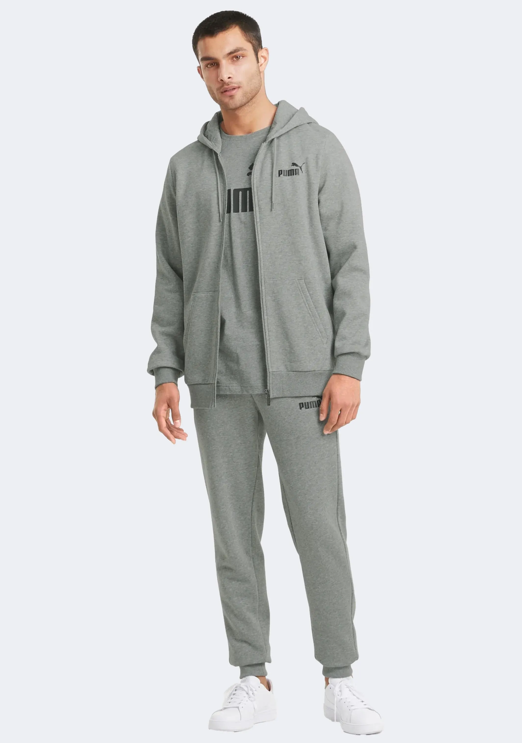 Puma Herren Essential Hoodie mit kleinem Logo und Vollreißverschluss