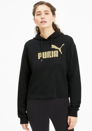 Puma Damen ESS Cropped Metallic Logo Hoodie <br> 586892 01