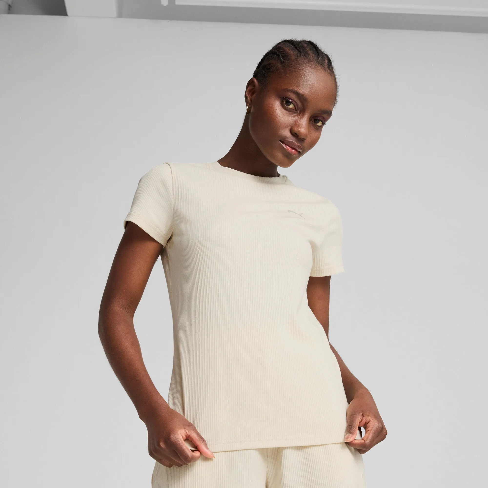 PUMA Damen ESS ELEVATED Rippen-Shirt