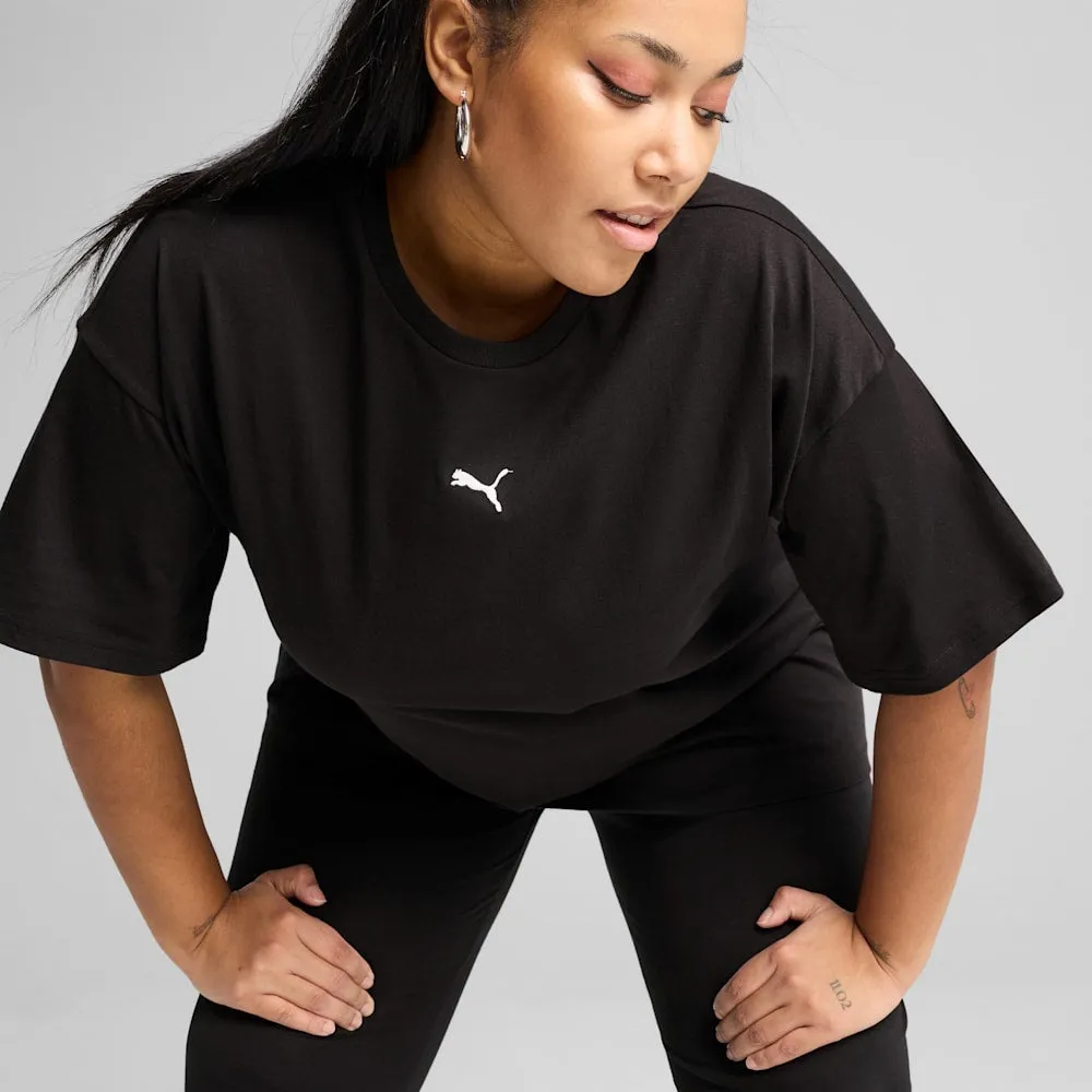 PUMA DAMEN ESSENTIALS RELAX SCHWARZES T-SHIRT
