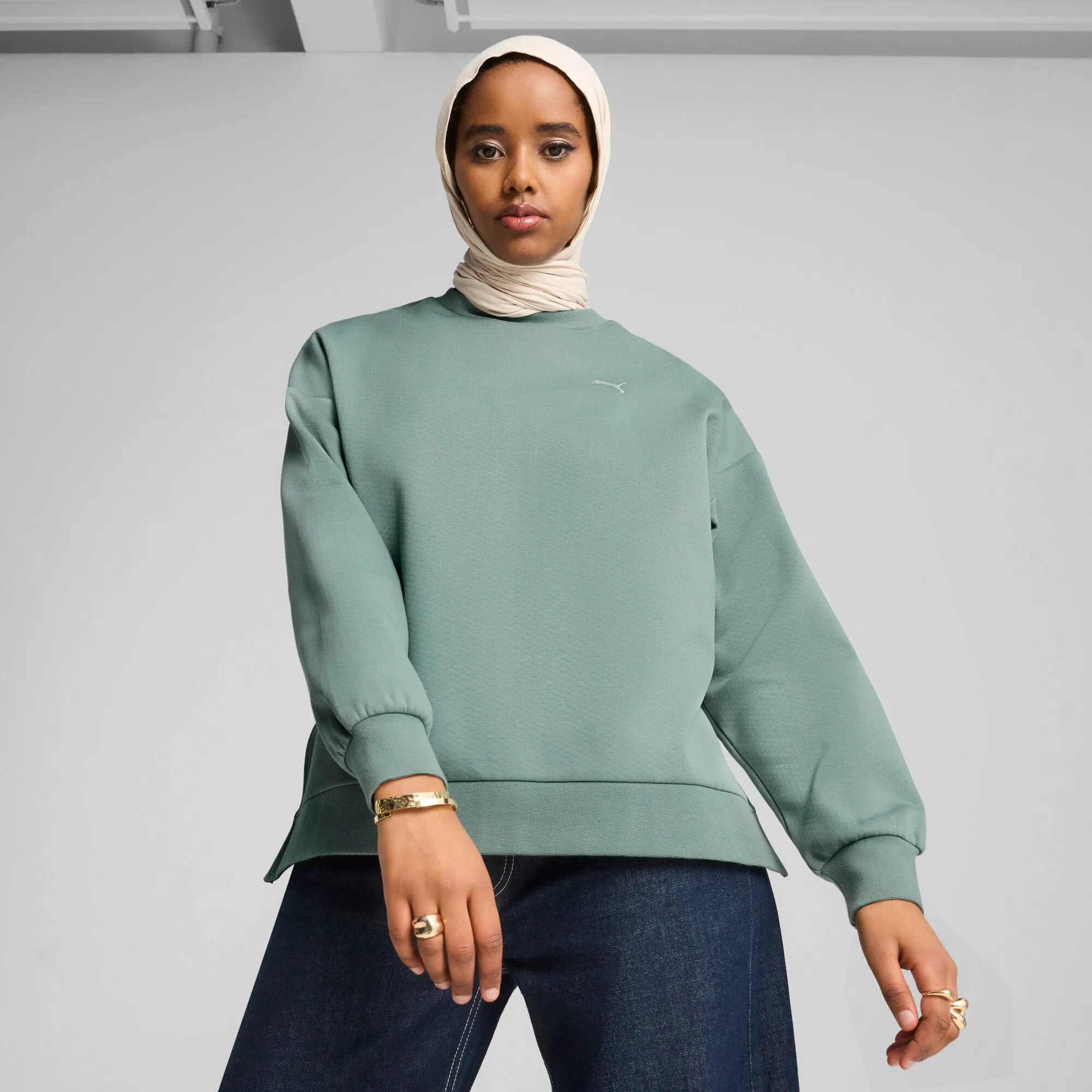 PUMA Damen Basic-Outdoor-Oversized-Crew-Sweatshirt