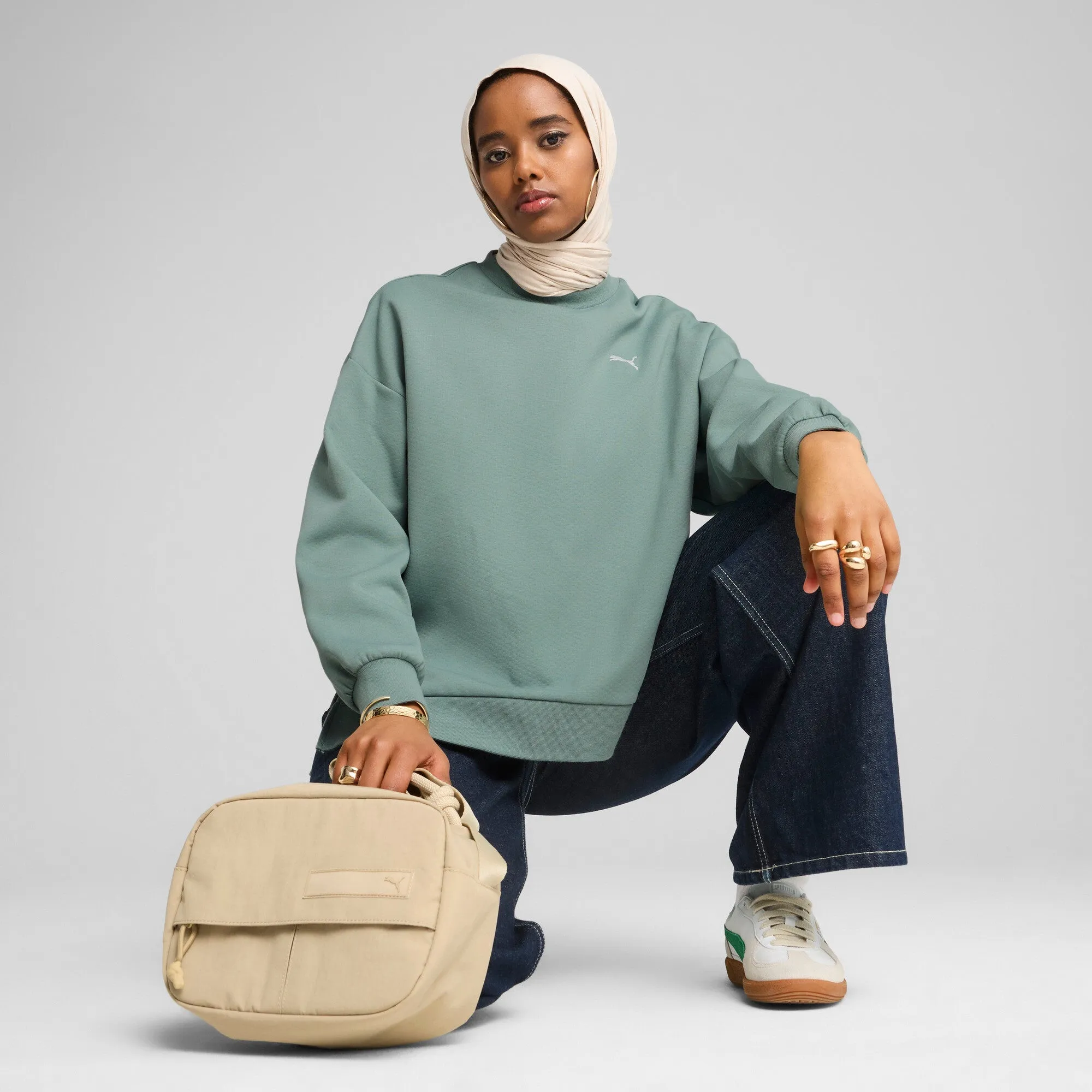 PUMA Damen Basic-Outdoor-Oversized-Crew-Sweatshirt