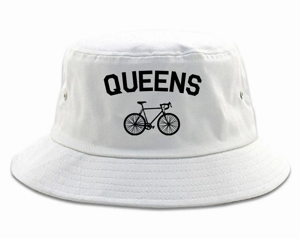 Queens New York Vintage Bike Cycling Mens Bucket Hat