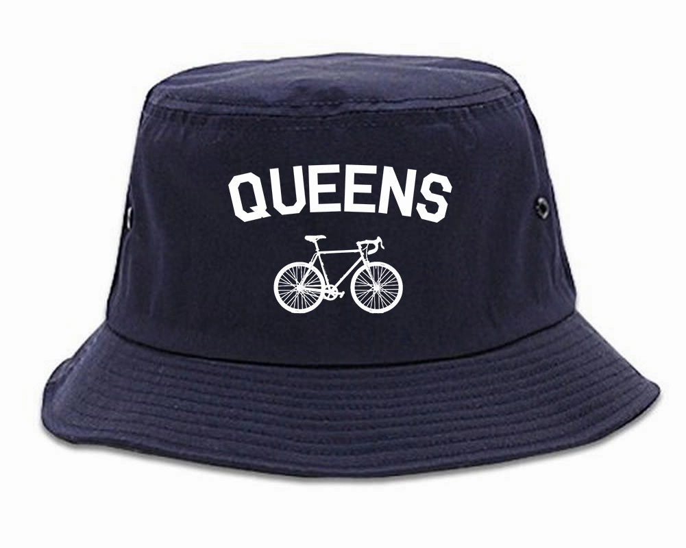 Queens New York Vintage Bike Cycling Mens Bucket Hat