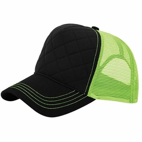 Quilted Foam Neon Colored Trucker Mesh Hats - Two Tone casual-trucker-hat