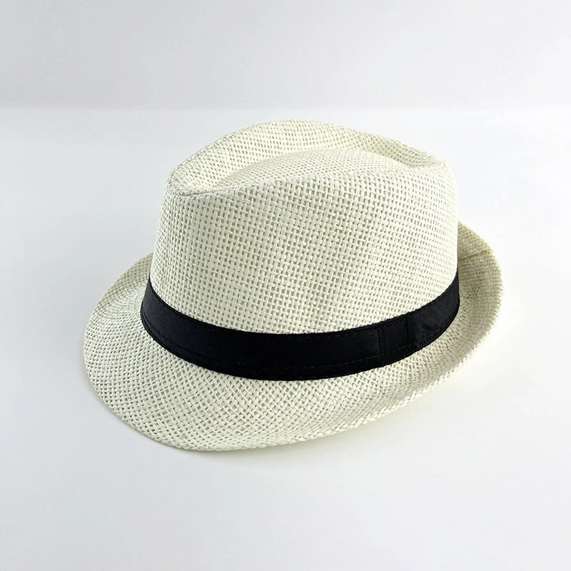 Raffia Jazz Hat Summer Beach Sun Hat British Style