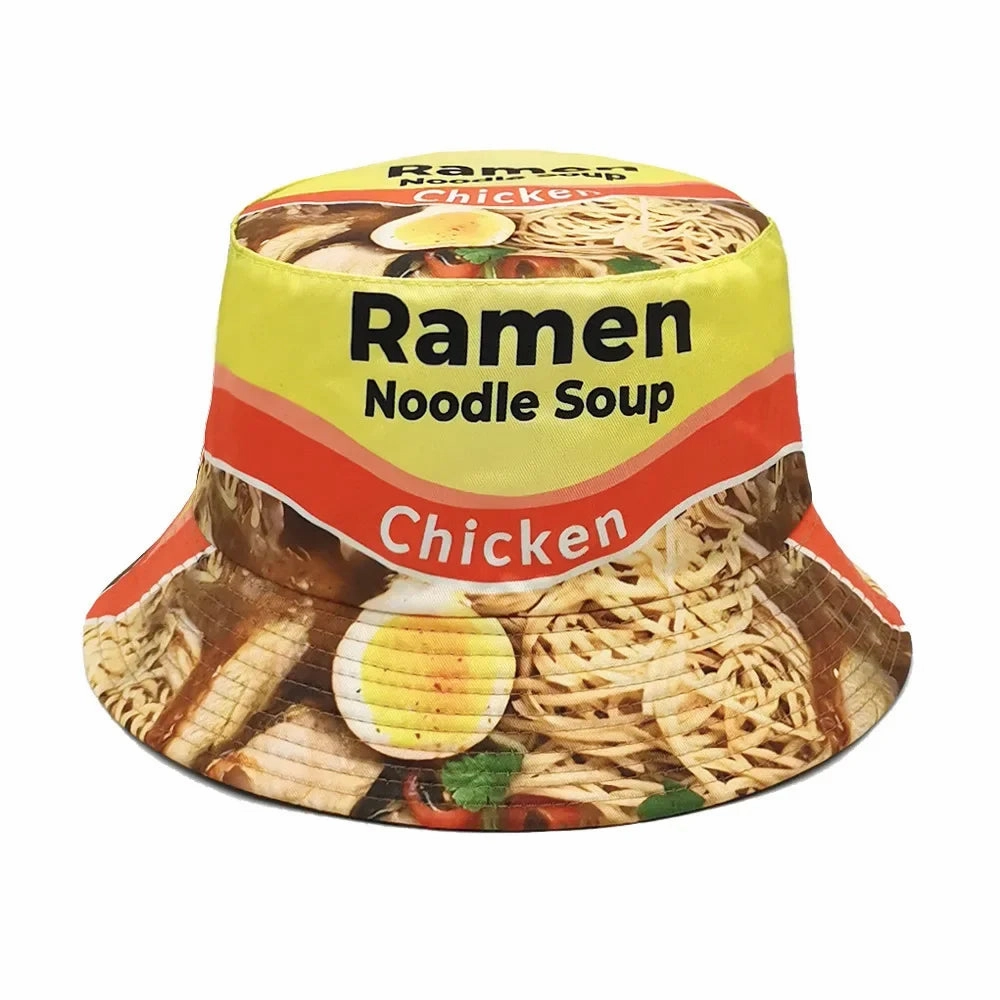 Ramen Noodle Soup Reversible Bucket Hat
