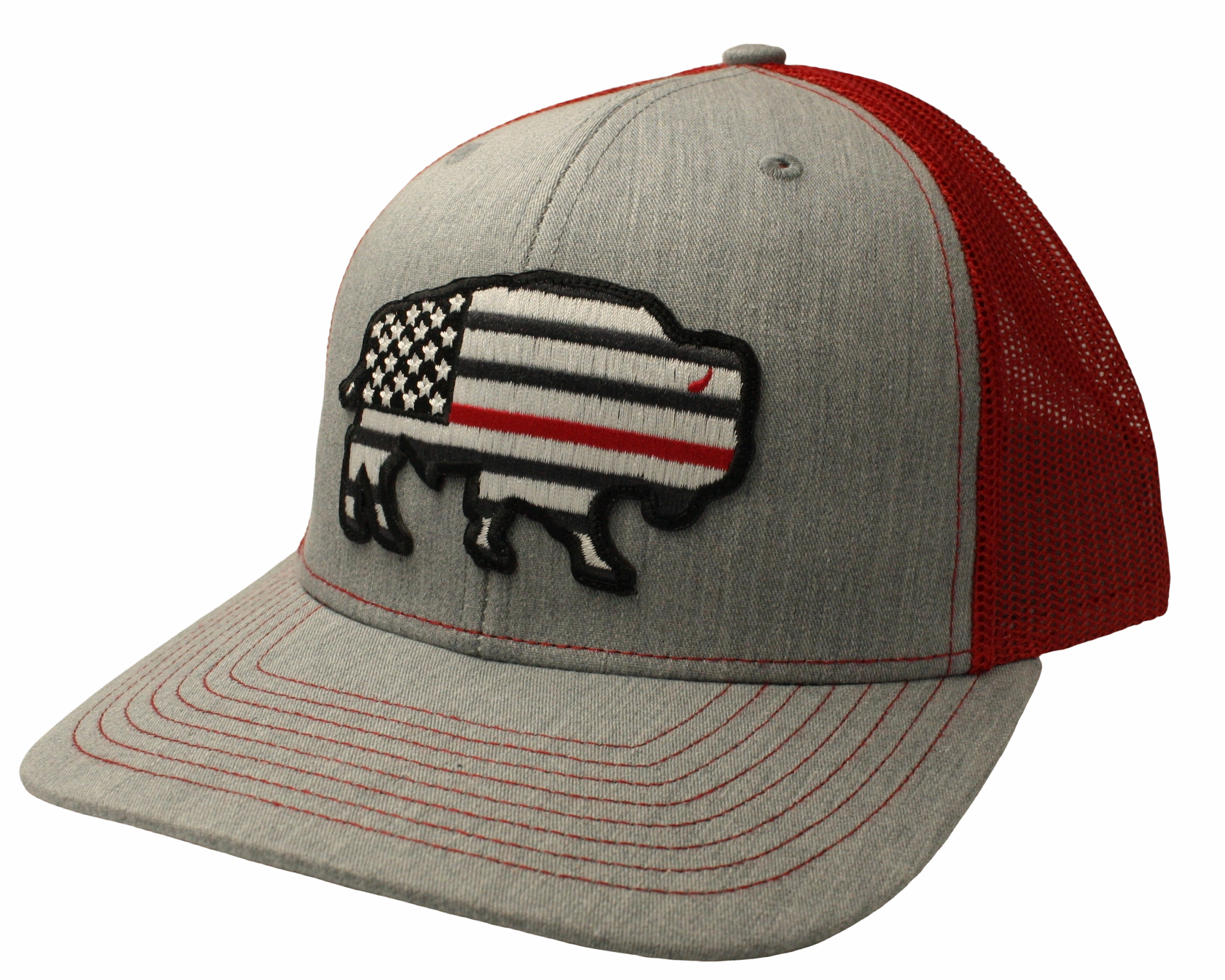 Red Dirt Hat Co Thin Red Line Buffalo Patch Cap casual-baseball-cap