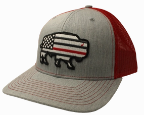 Red Dirt Hat Co Thin Red Line Buffalo Patch Cap casual-baseball-cap