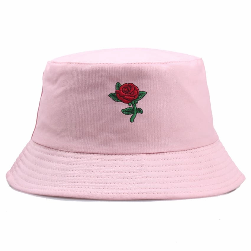 Red Rose Plain Bucket Hat
