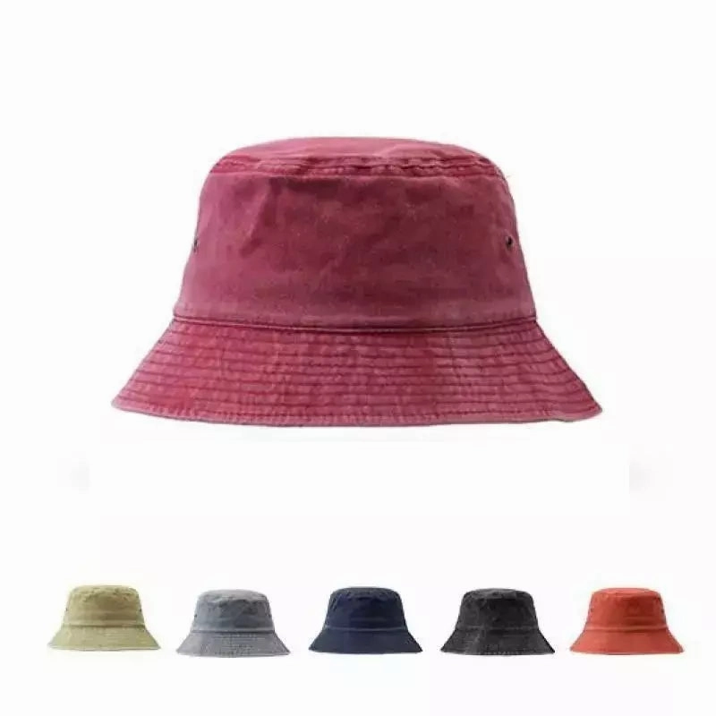 Retro Washed Cotton Bucket Hat