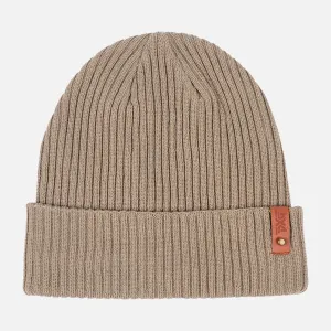 Rib Knit Cuff Beanie - Taupe/Rust - One Size casual-dad-hat