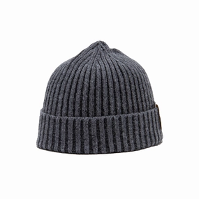 RIB SMART KNIT CAP - Gray winter-knitted-hat