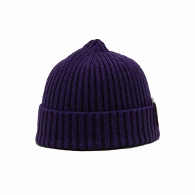 RIB SMART KNIT CAP - Purple winter-knitted-hat