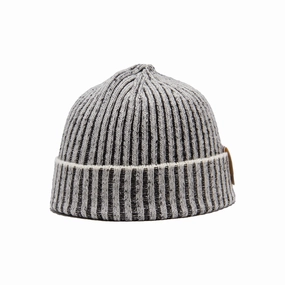 RIB SMART KNIT CAP - White winter-knitted-hat