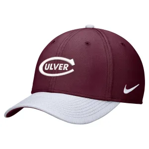 Rise Color Block Swoosh Flex Hat - Maroon & White casual-dad-hat