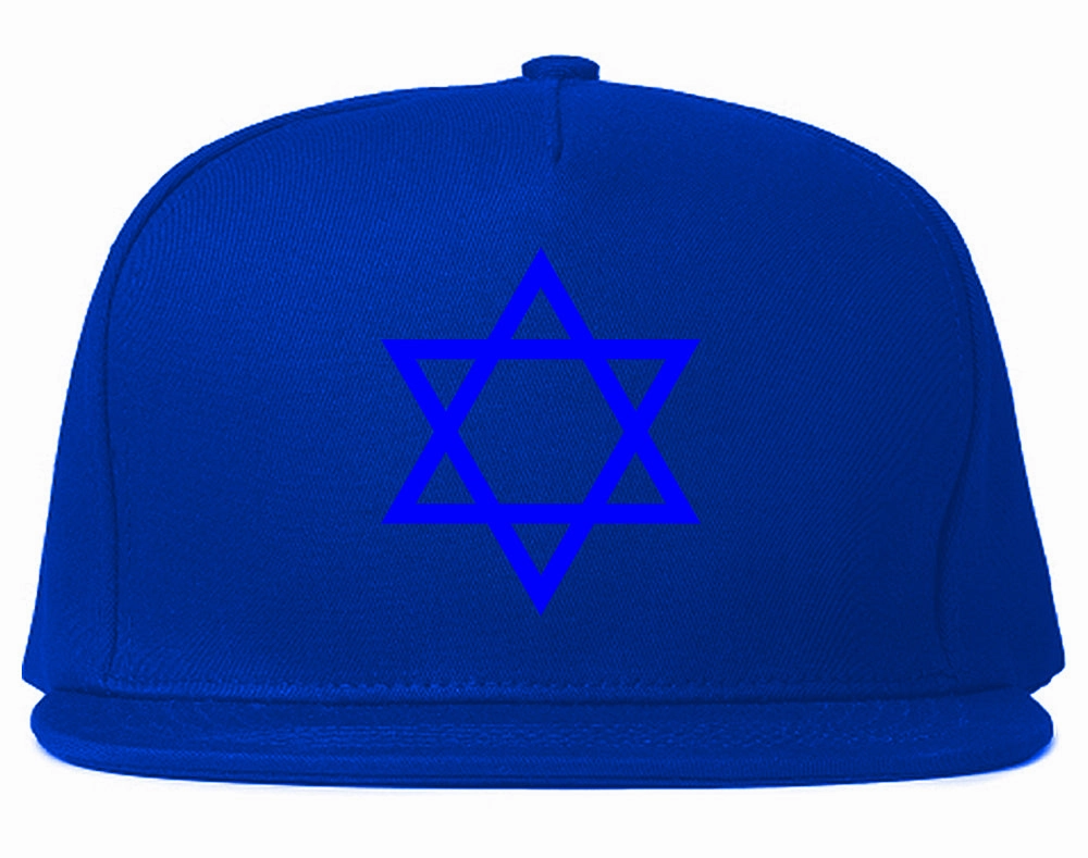 Royal Blue Star Of David Jewish Chest Mens Snapback Hat