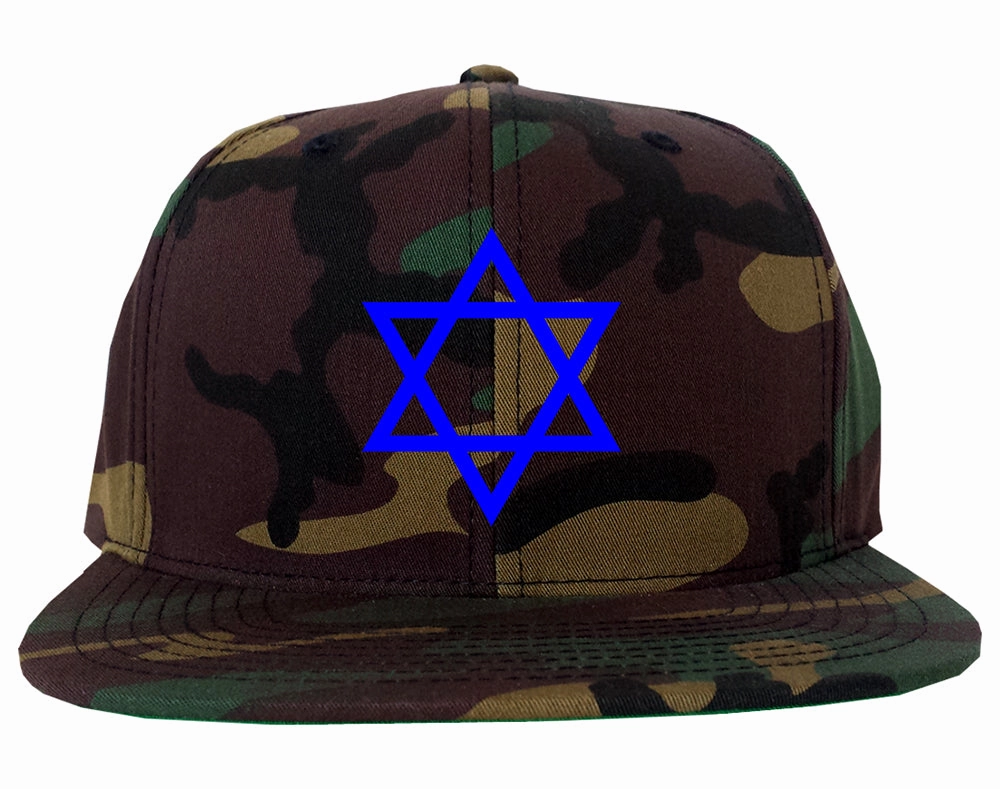 Royal Blue Star Of David Jewish Mens Snapback Hat