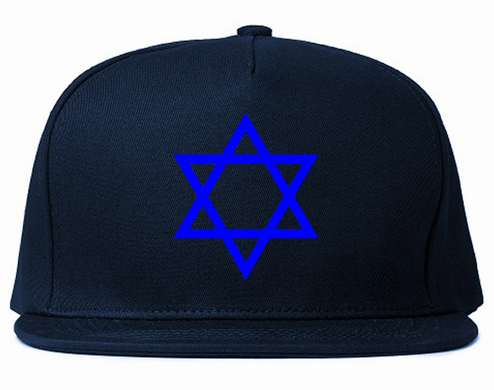 Royal Blue Star Of David Jewish Mens Snapback Hat