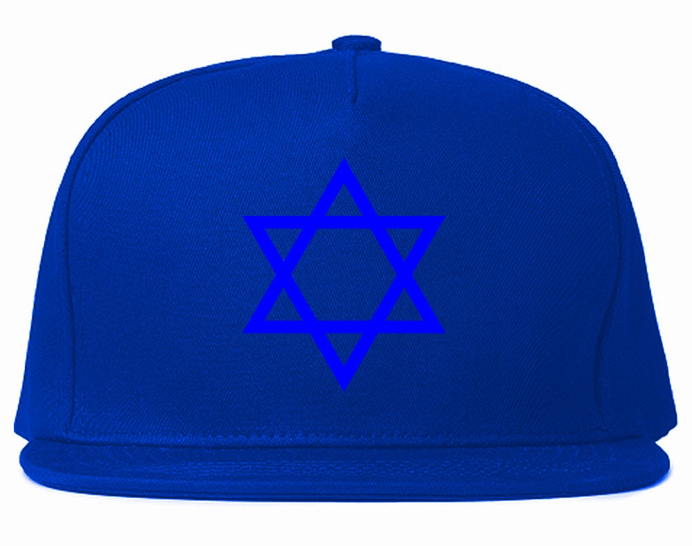 Royal Blue Star Of David Jewish Mens Snapback Hat