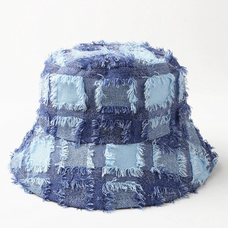 Saint-Dennis Fur Plaid Bucket Hat