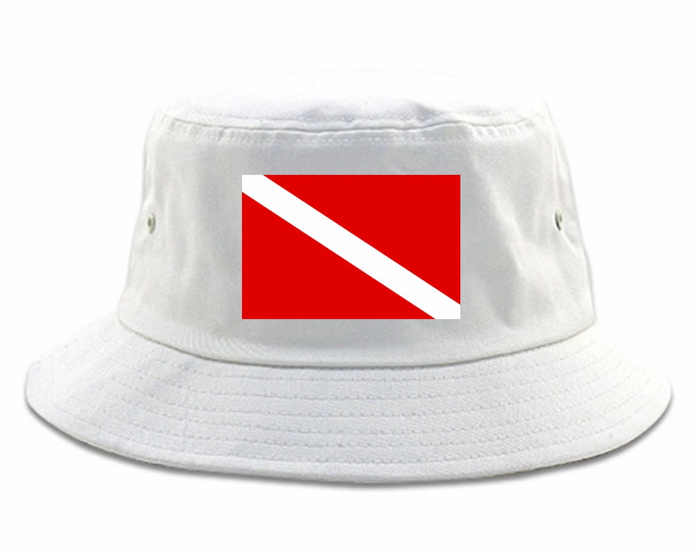 Scuba Dive Flag Chest Mens Bucket Hat