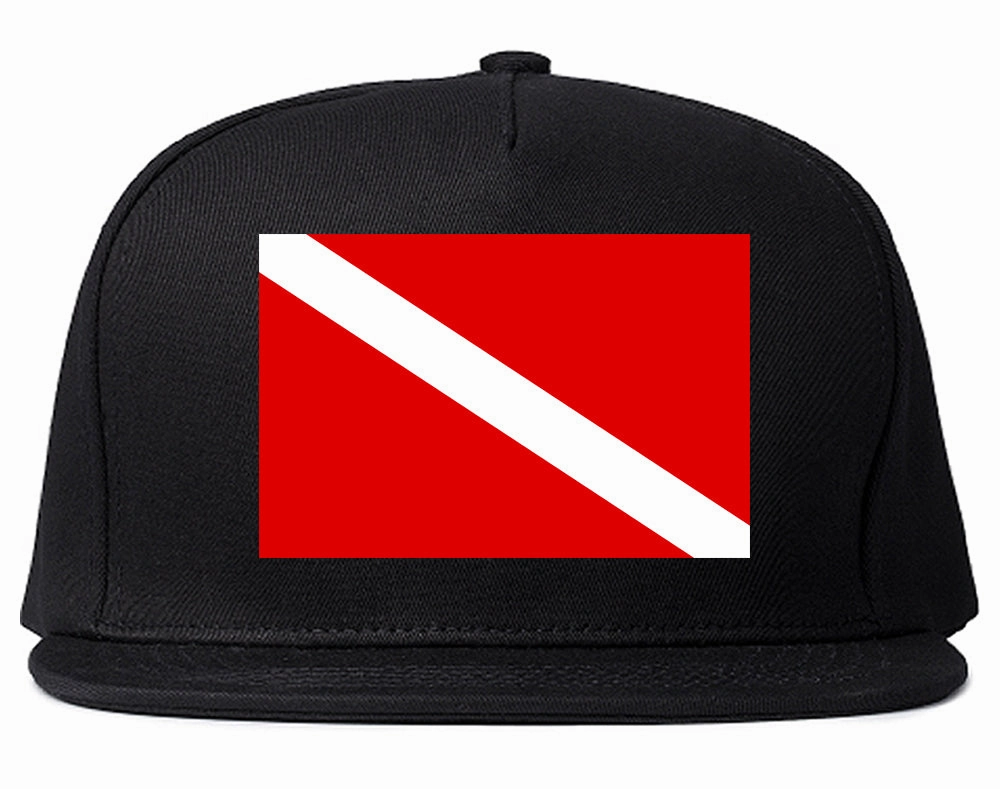 Scuba Dive Flag Chest Mens Snapback Hat