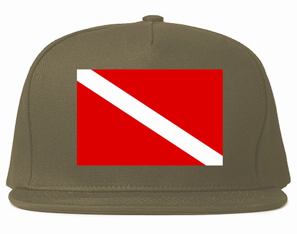 Scuba Dive Flag Chest Mens Snapback Hat