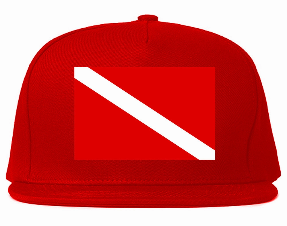 Scuba Dive Flag Chest Mens Snapback Hat
