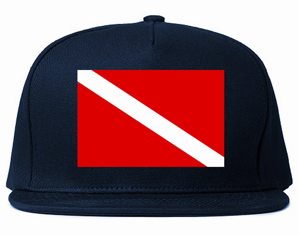 Scuba Dive Flag Chest Mens Snapback Hat