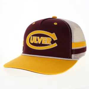 Side Bar 5 Panel Mid-Pro Trucker - Maroon / Gold/ White casual-dad-hat