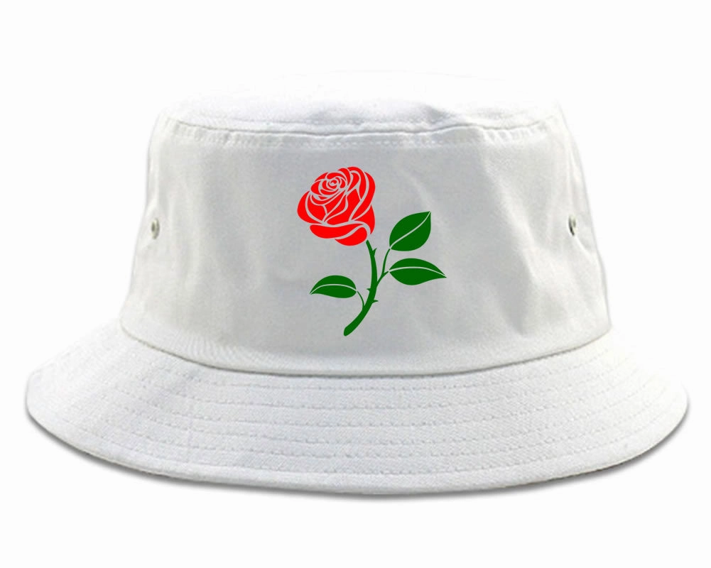 Single Red Rose Bucket Hat