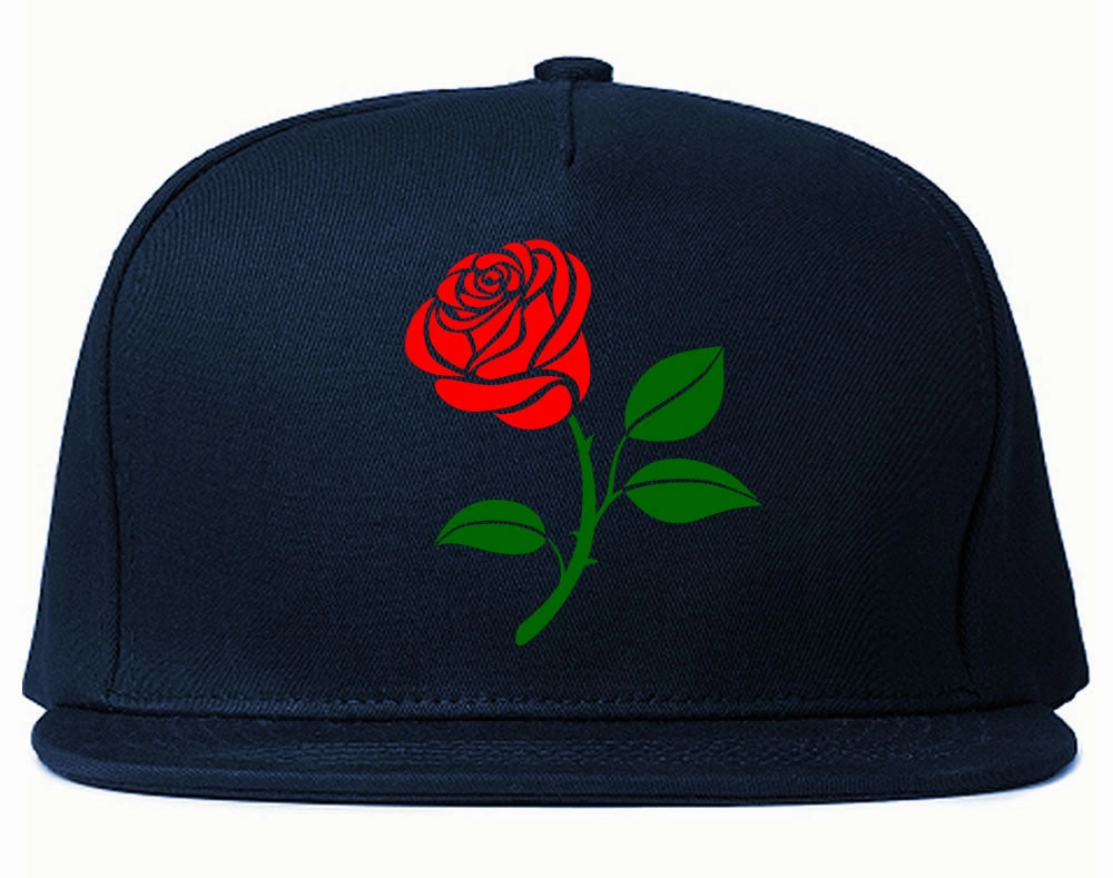 Single Red Rose Snapback Hat