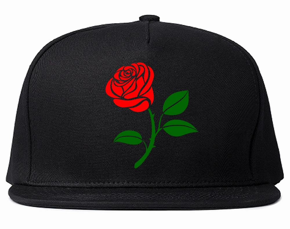 Single Red Rose Snapback Hat