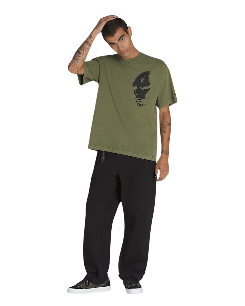 Skate Mike G Totenkopf T-Shirt in Weinlaub